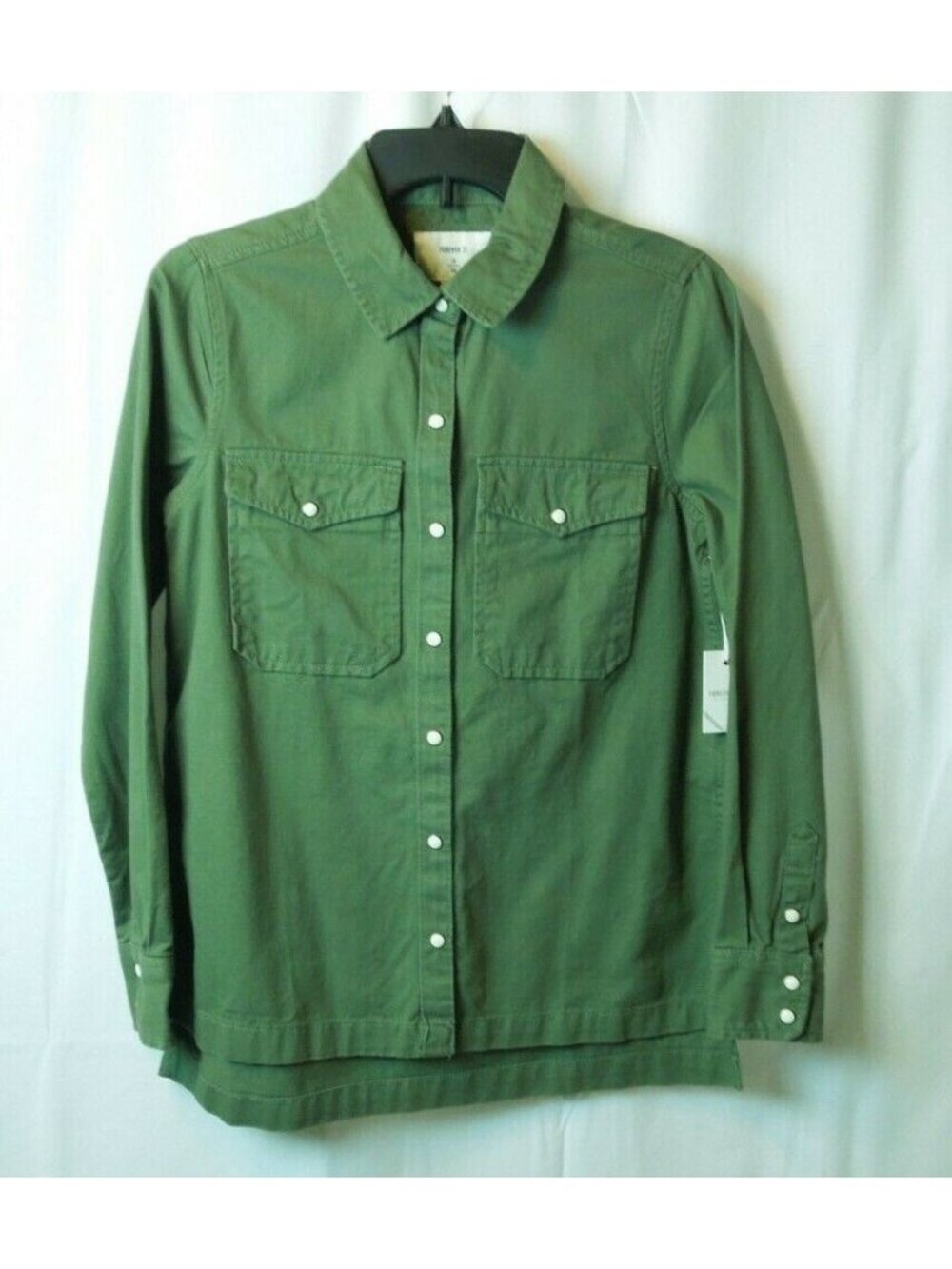 Women's Forever 21 LOVE Green Casual Jacket Long Sleeve Size Small
